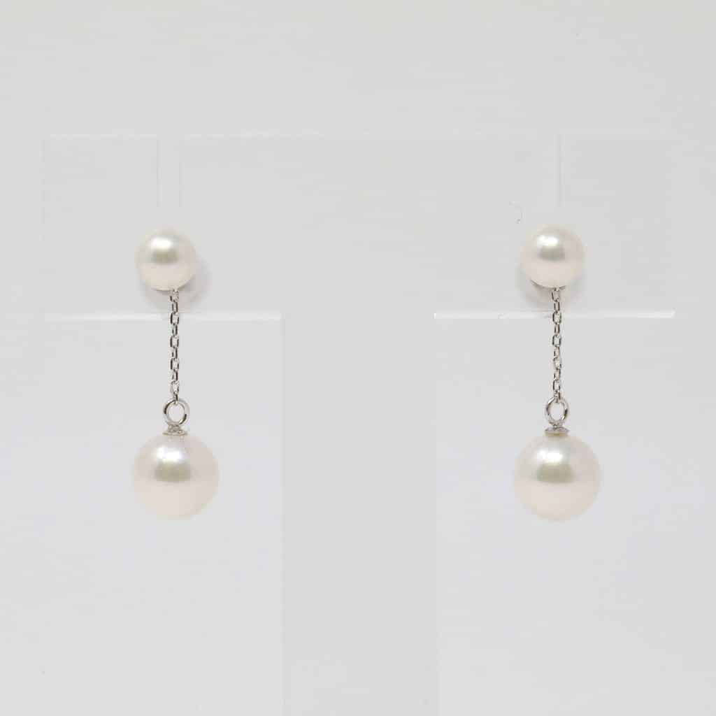 white gold pearl earrings studs