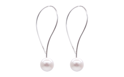 White Akoya Pearl Gold Earrings (E14)