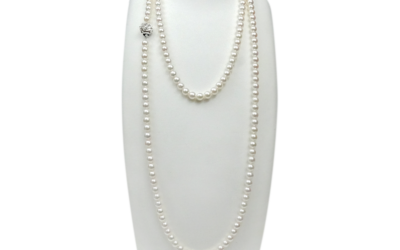 Pink Akoya Pearl Long Strand Necklace (N10)