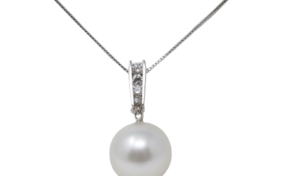 White South Sea Pearl White Gold Diamond Pendant (P20)