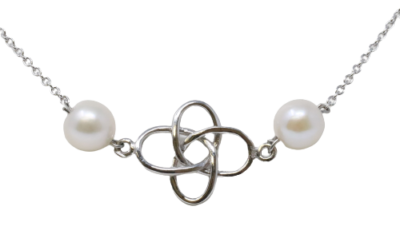 Yui White Akoya Pearl Silver ‘4-Leaf Clover’ Pendant (P26)