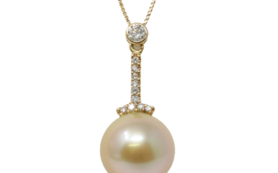 Gold South Sea Pearl Gold Diamond Pendant (P5)