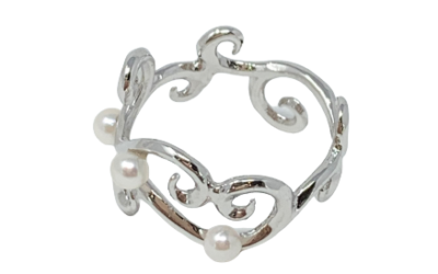 White Akoya Pearl Silver Ring (R15)