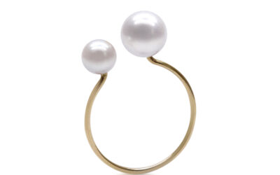 White Akoya Pearl Gold Ring (R9)