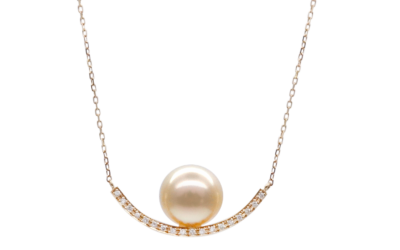 Gold South Sea Pearl Gold Diamond Pendant (P76)