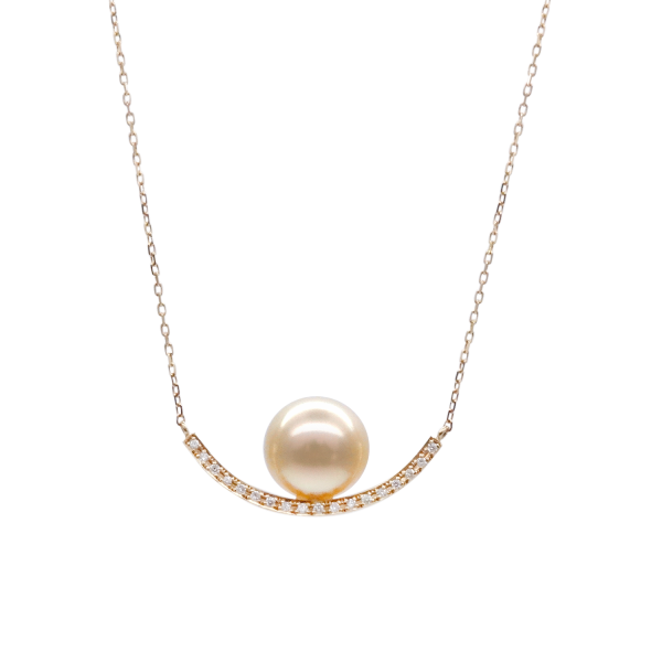 Gold South Sea Pearl Gold Diamond Pendant (P76)