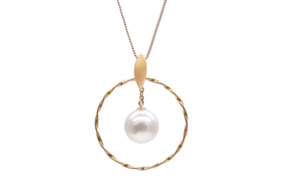 Shizuku White Akoya Pearl Gold Pendant (P46)