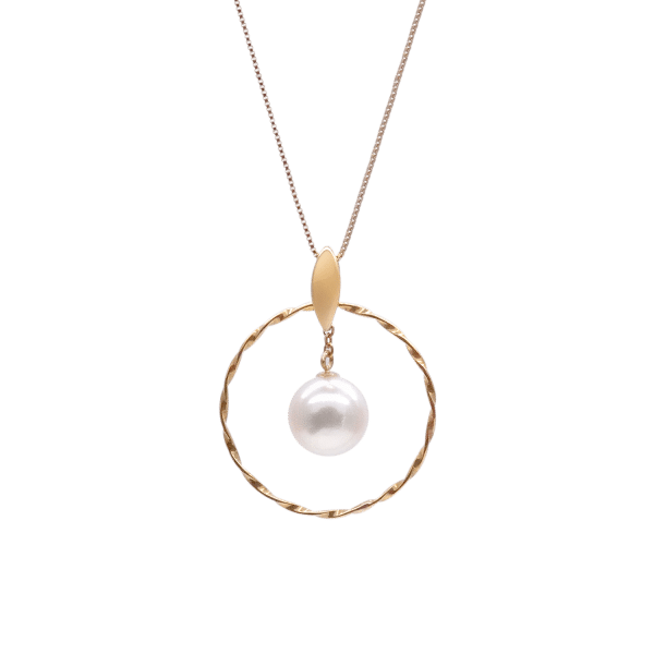 Shizuku White Akoya Pearl Gold Pendant (P46)