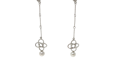 Yui White Akoya Pearl Silver Earrings (E51)