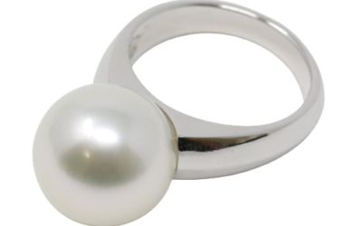 White South Sea Pearl Platinum Ring (R1)