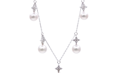 White Akoya Pearl White Gold Pendant (P82)