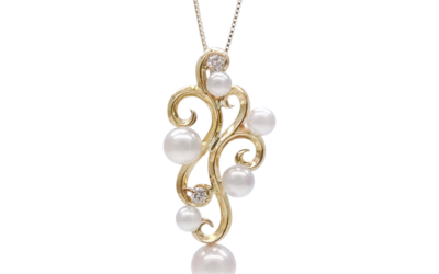 White Akoya Pearl Gold Pendant (P86）