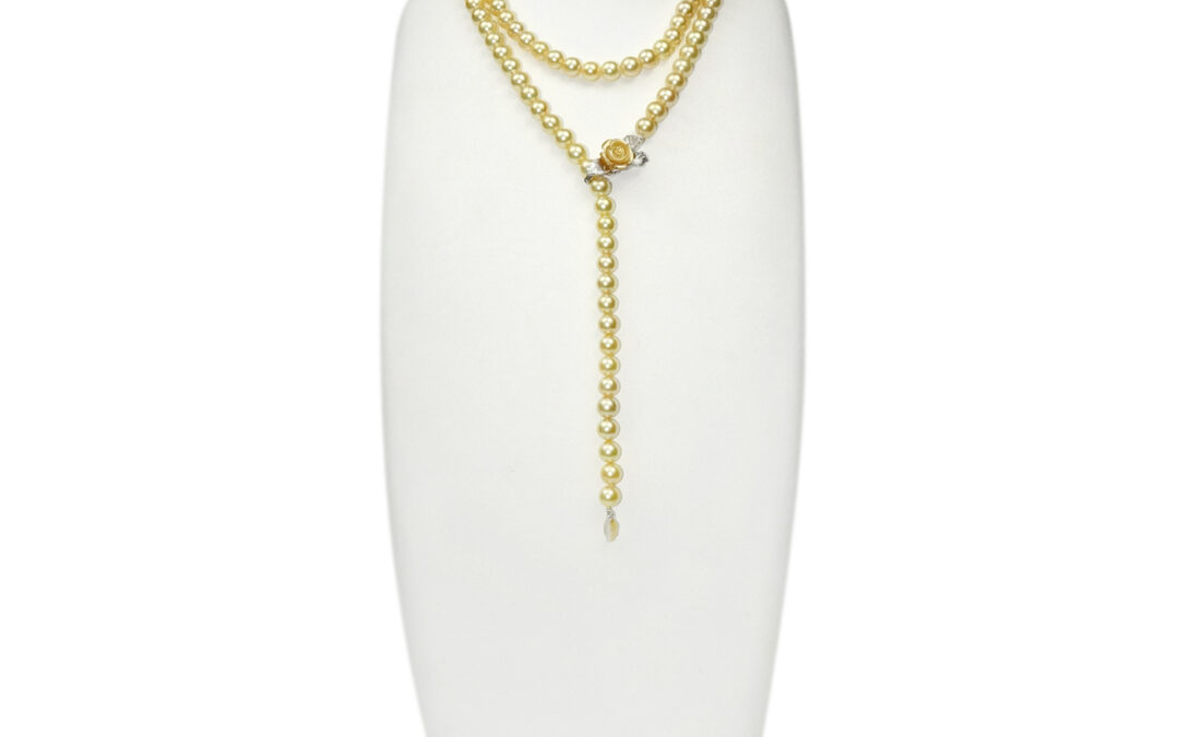 Gold Akoya Pearl Long Necklace (N42)