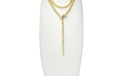 Gold Akoya Pearl Long Necklace (N42)