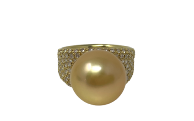 South Sea Pearl Gold Diamond Ring (R16)