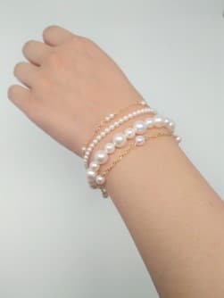 White gold sale and pearl bracelet