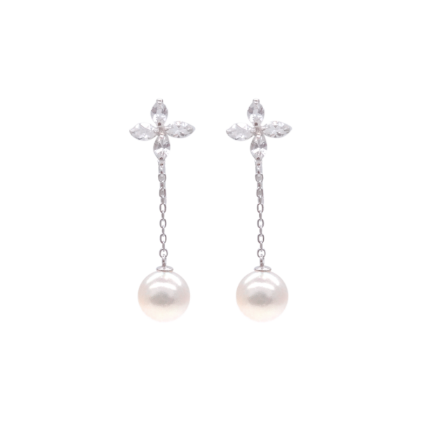 Akoya Pearl Topaz Clip Earring E206