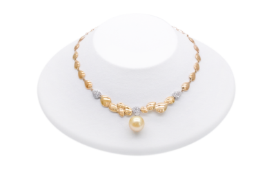 Gold South Sea Pearl Choker Necklace (N107)