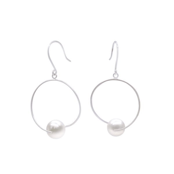 White Akoya Pearl White Gold Earring E222