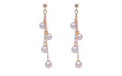 White Akoya Pearl White Gold Earrings (E224)