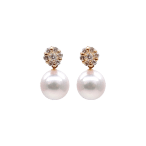 Akoya Pearl K18 Gold Diamond Earring E228