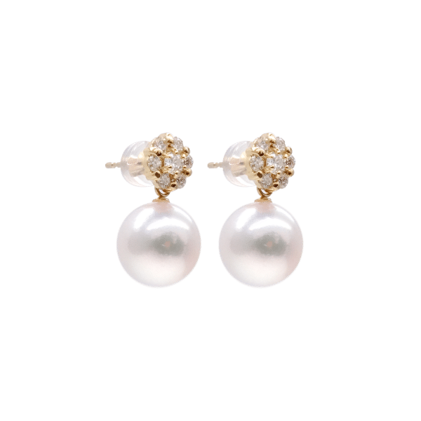 Akoya Pearl Diamond K18 Gold Earring E228