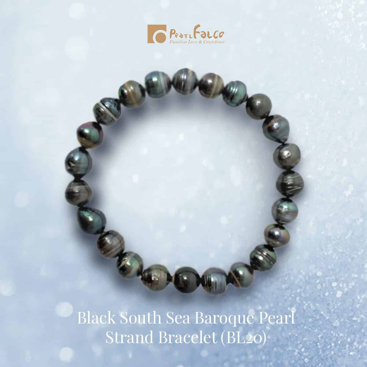 Black South Sea Baroque Pearl Strand Bracelet (BL20)