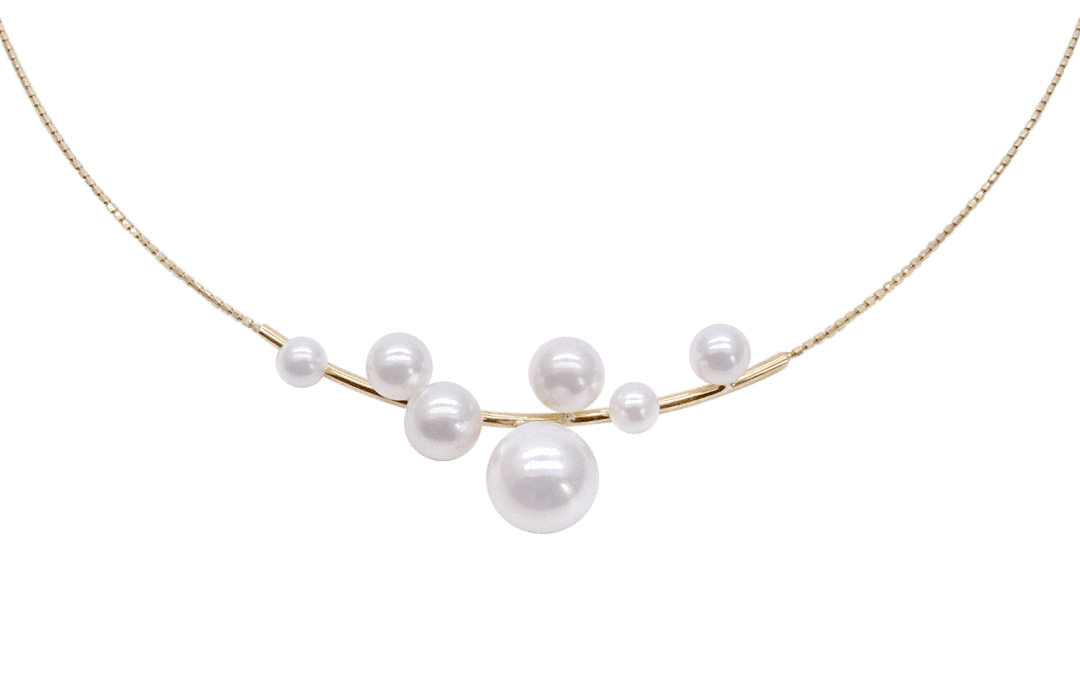 White Akoya Pearl Gold Pendant (P221)