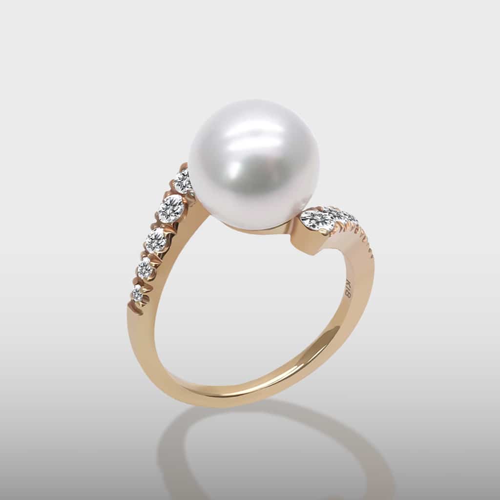 Gold with pearl on sale ring