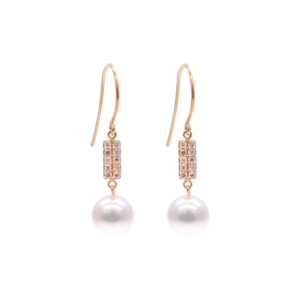 White Akoya Pearl K18 Gold Earring E239