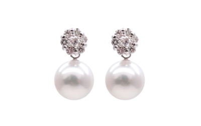 Akoya Pearl Diamond Earrings (E247)