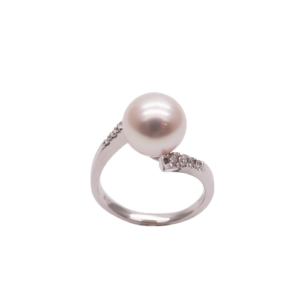 R59 Tension setting Akoya Pearl Ring