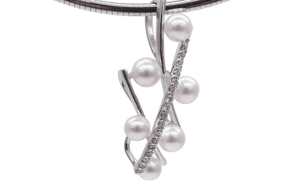 Baby Akoya Pearl Diamond Pendant  (P238)