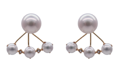 Jacket Akoya Pearl Diamond Earrings (E256)