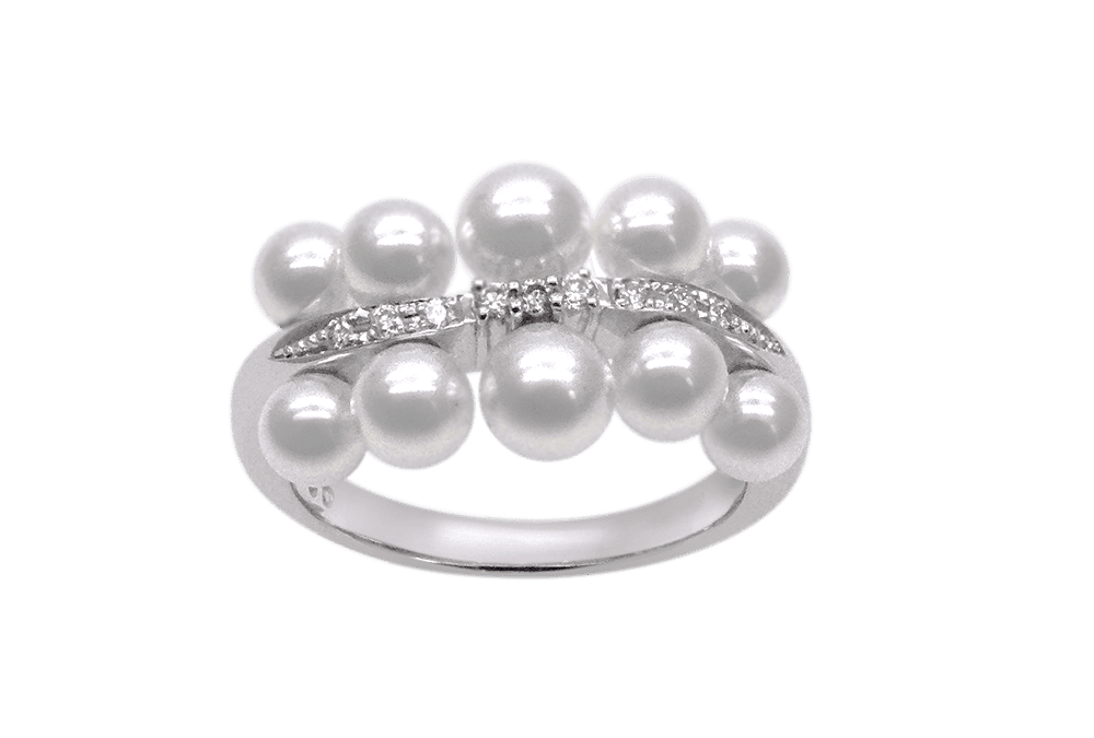 Baby Akoya Pearl Diamond Ring(R61)