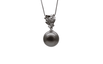 Black South Sea Pearl Diamond Pendant (P248)