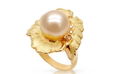 South Sea Gold Pearl Flower Ring (R74)