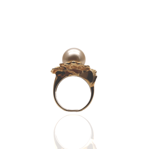 South Sea Gold Pearl Flower Ring (R74)