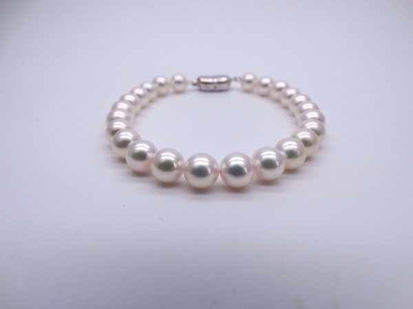 White Akoya Pearl Strand Bracelet (BL63) - Image 5